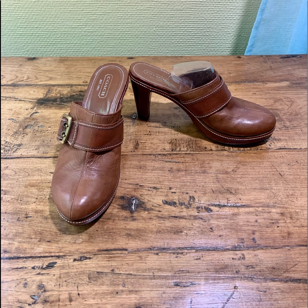 Coach Good Condition Brown Clogs